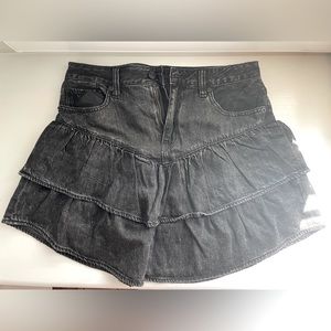 AMERICAN EAGLE black ruffled denim skirt